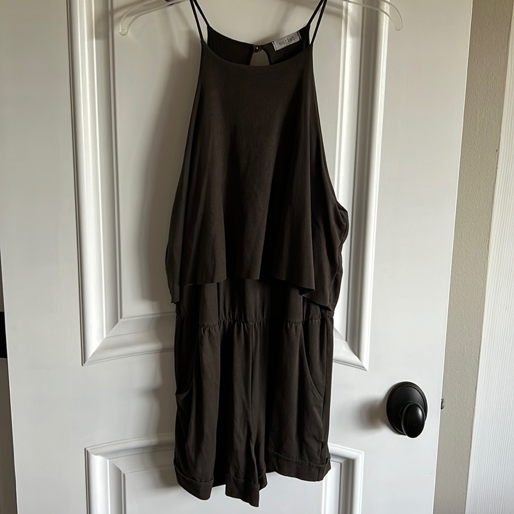 Suede Olive Romper